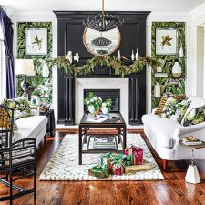Christmas garland living room decor