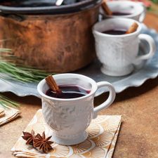 Mulled Wine in White Tea Cup