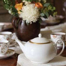 Fall tea pot and tea cup