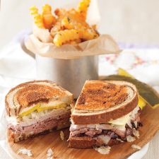 Reuben sandwich with french fries